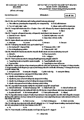 Đề thi thử Tốt nghiệp THPT môn Sinh học - Mã đề 206 - Năm học 2020-2021 - Sở giáo dục và đào tạo Bắc Ninh (Có đáp án)